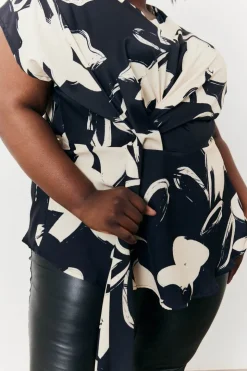 Abstract Drape Top