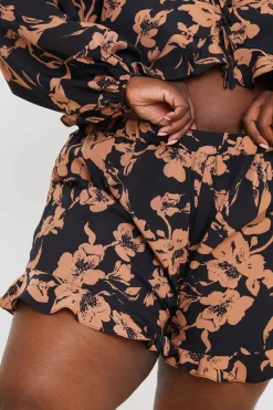 Abstract Floral Frill Co-Ord Shorts