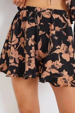 Abstract Floral Frill Co-Ord Shorts