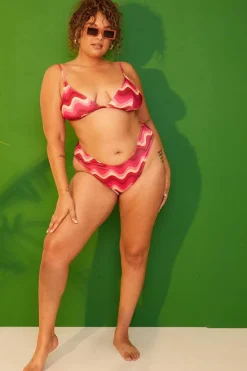 Abstract High Leg Bikini Bottoms