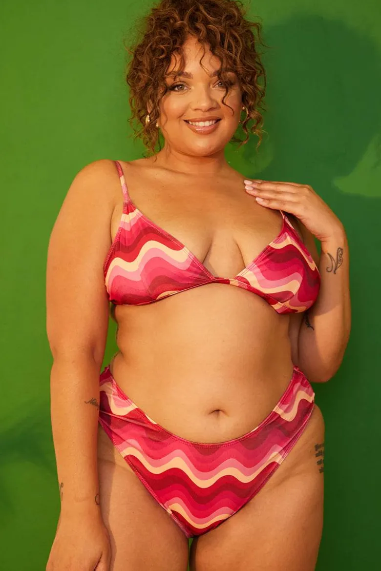 Abstract High Leg Bikini Bottoms