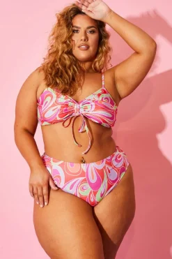 Abstract Print Bikini Top