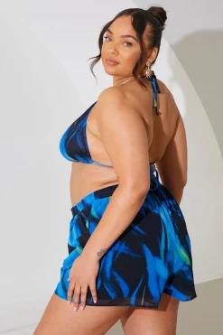 Abstract Print Chiffon Co-Ord Beach Short