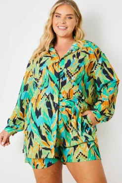 Abstract Print Tie Waist Co-Ord Beach Short