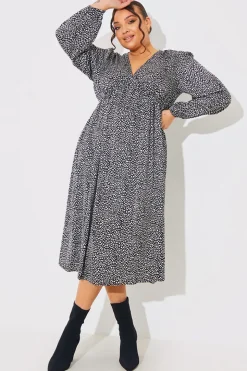 Animal Print Smock Midi Dress