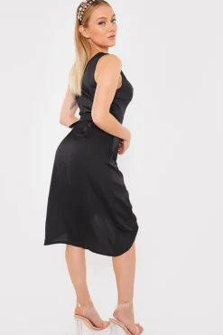 Asymmetric Cowl Neck Dress