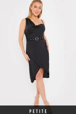 Asymmetric Cowl Neck Dress