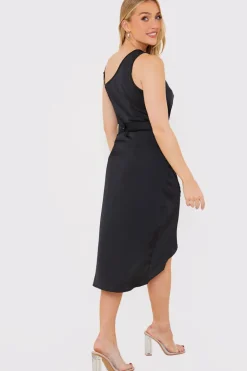 Asymmetric Cowl Neck Dress