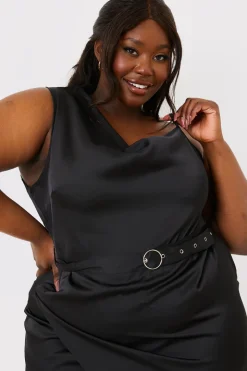 Asymmetric Cowl Neck Dress