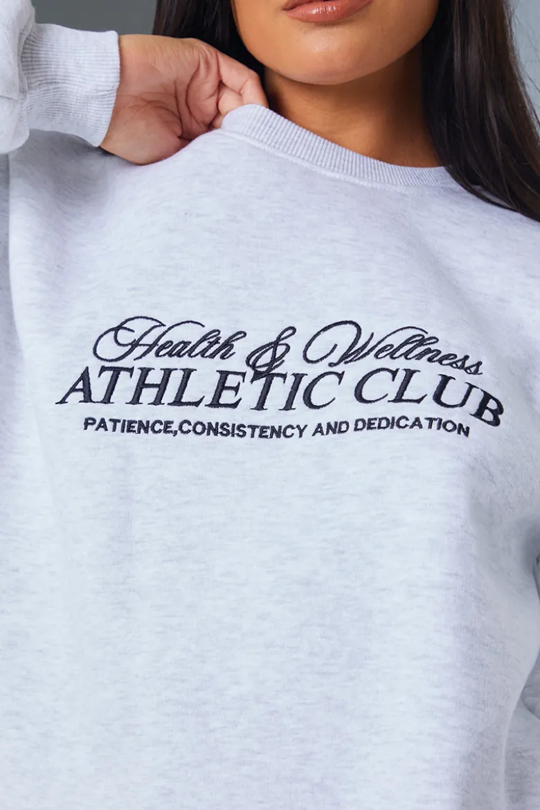 Athletic Club' Slogan Oversized Sweater
