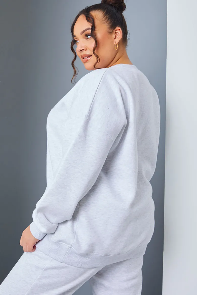 Athletic Club' Slogan Oversized Sweater