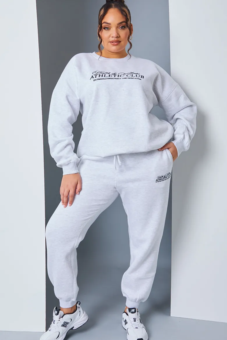Athletic Club' Slogan Oversized Sweater