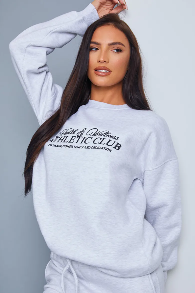Athletic Club' Slogan Oversized Sweater