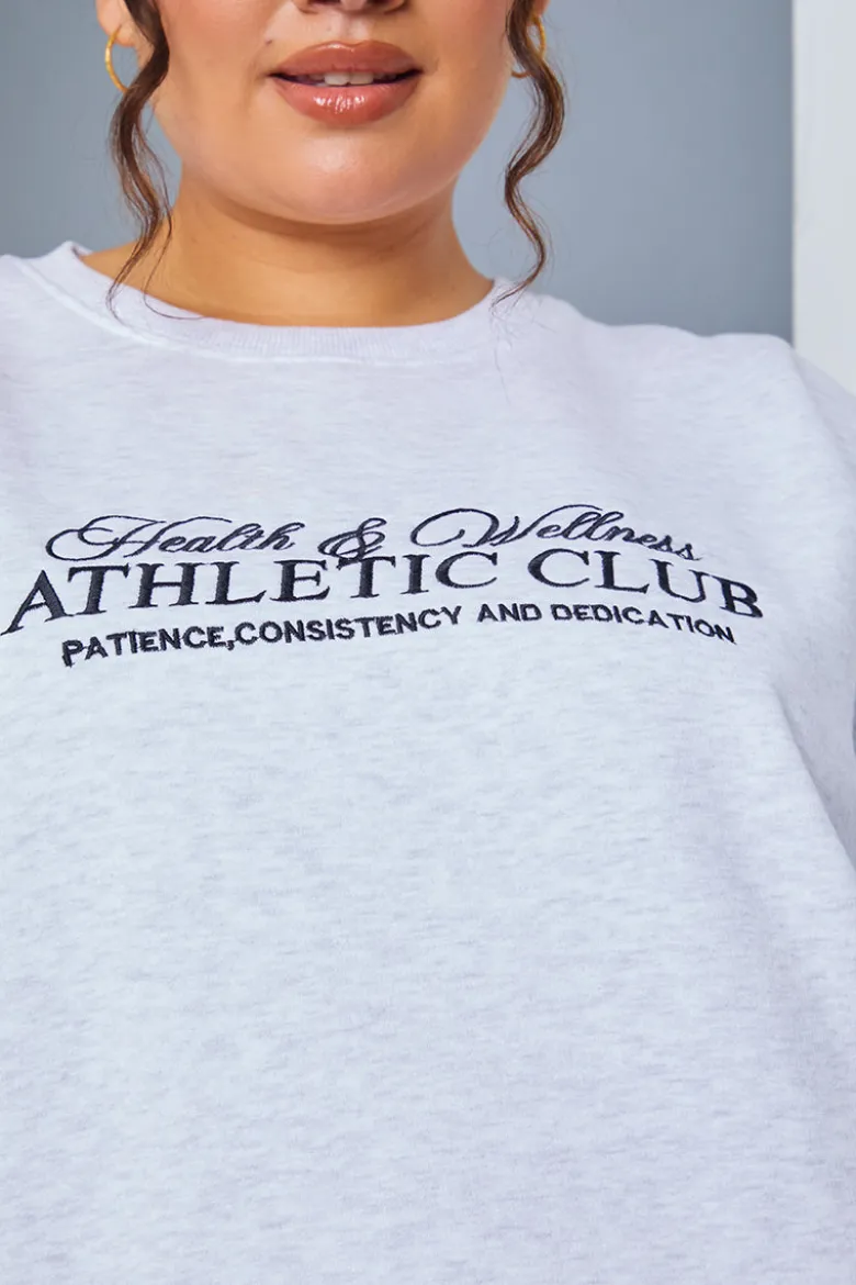 Athletic Club' Slogan Oversized Sweater
