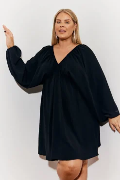 Balloon Sleeve Smock Mini Dress
