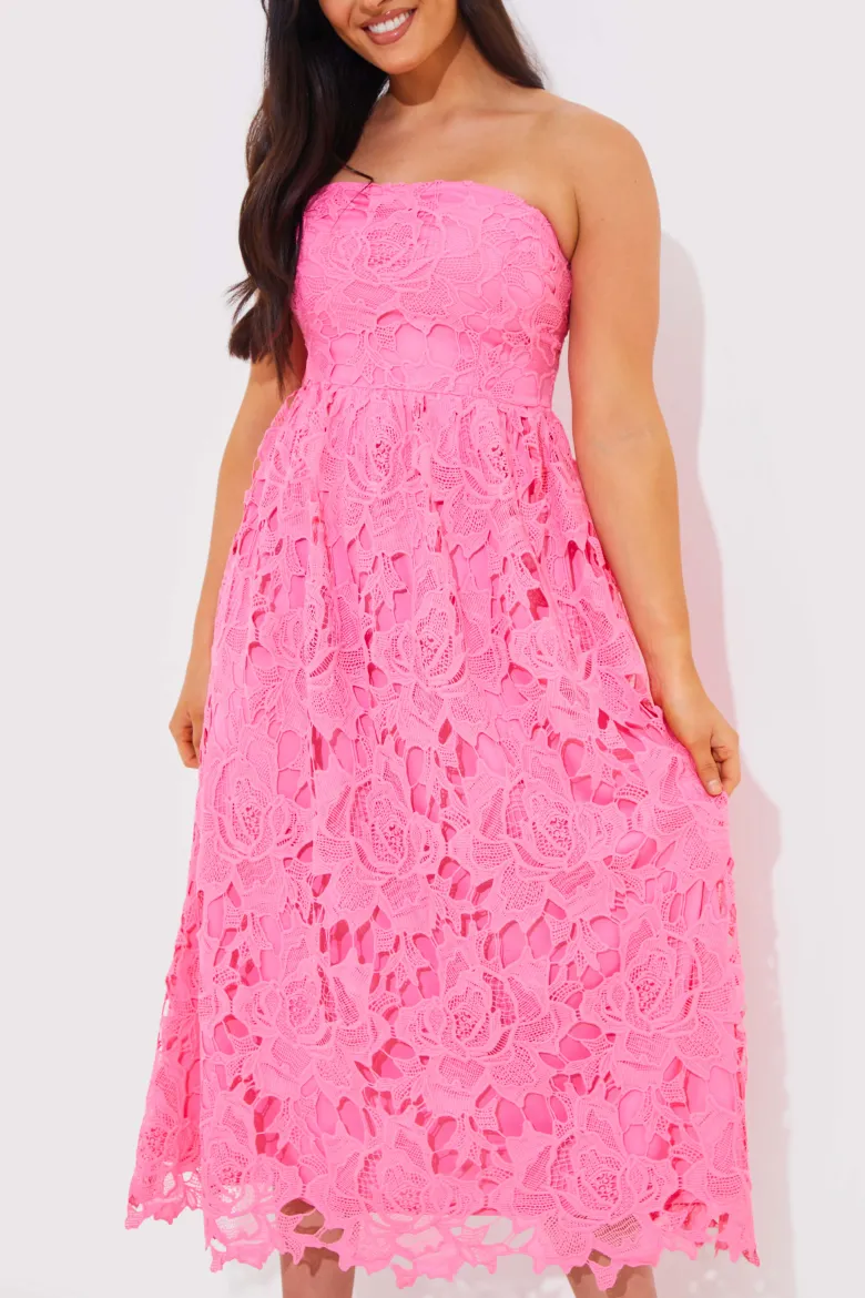 Bandeau Lace Midaxi Dress