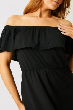 Bardot Split Detail Midi Dress