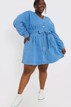 Belted Denim Shirt Dress