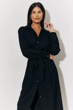 Belted Midi Shirt Dress