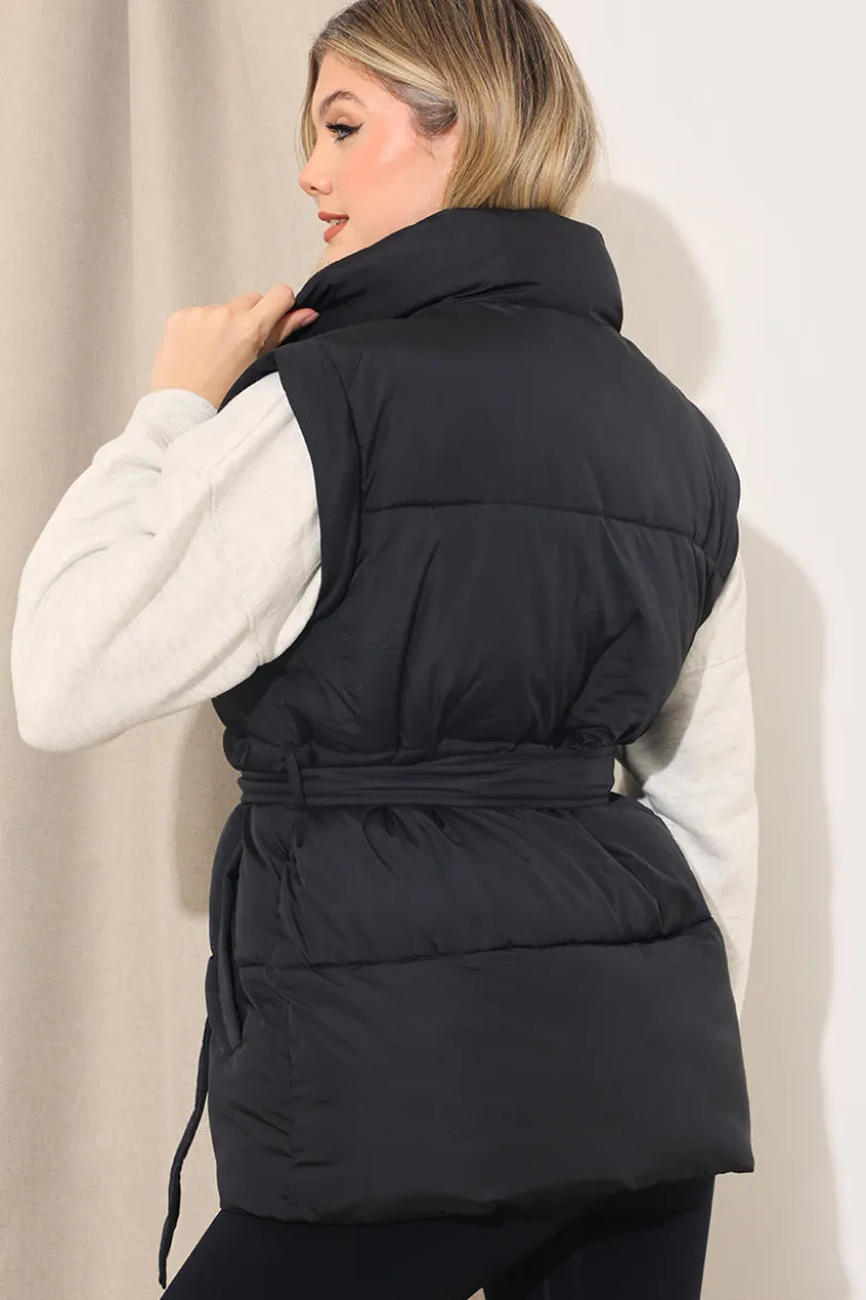 Belted Puffer Gilet