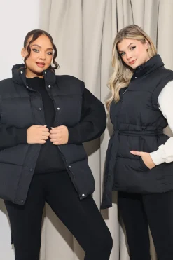 Belted Puffer Gilet