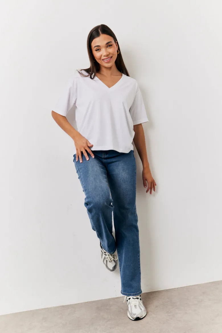 Black and White 2 Pack Slouchy V-Neck T-Shirt