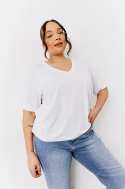 Black and White 2 Pack Slouchy V-Neck T-Shirt