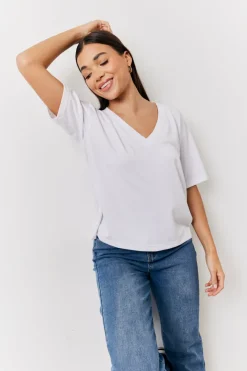 Black and White 2 Pack Slouchy V-Neck T-Shirt