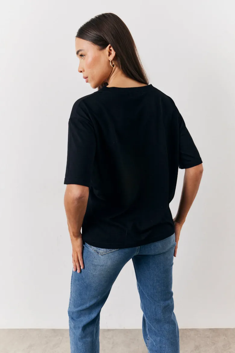 Black and White 2 Pack Slouchy V-Neck T-Shirt