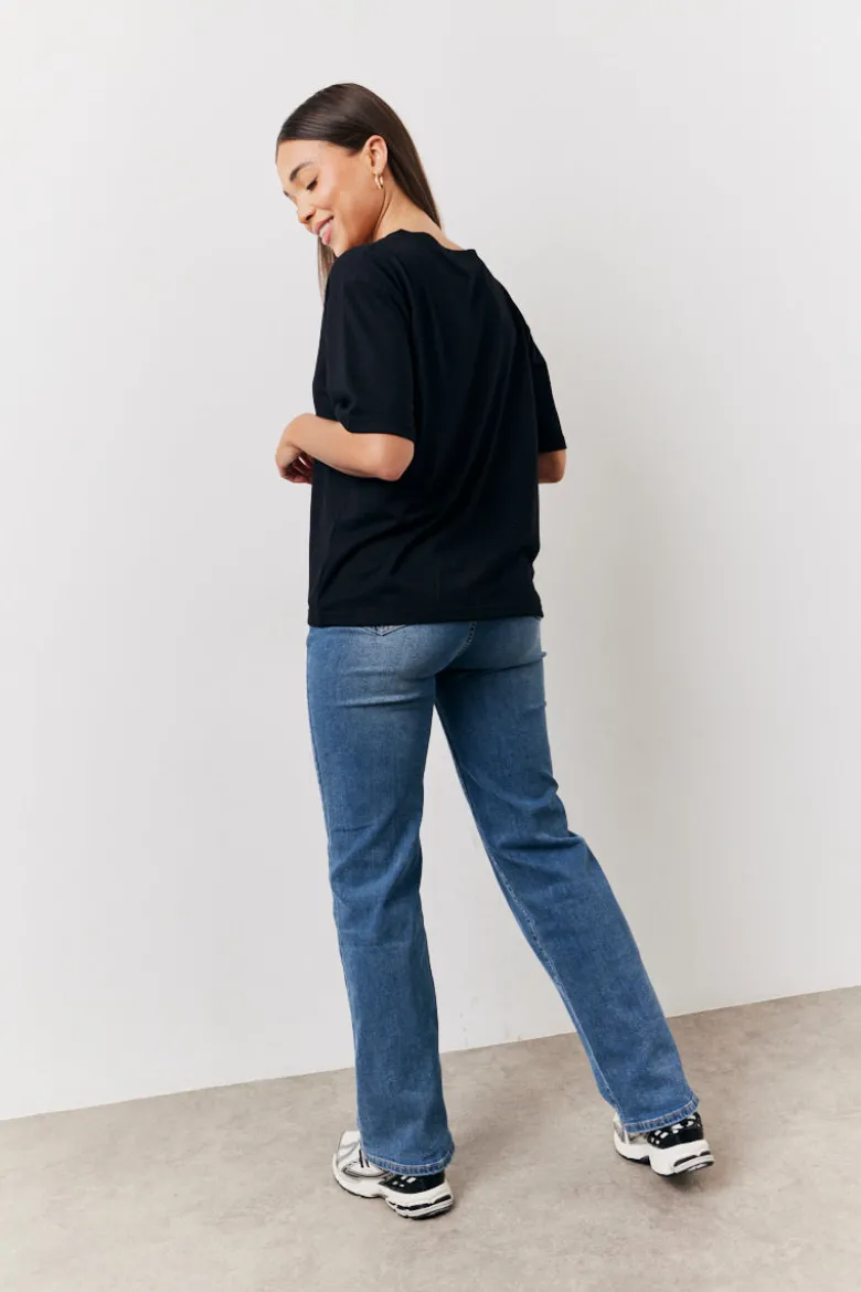 Black and White 2 Pack Slouchy V-Neck T-Shirt