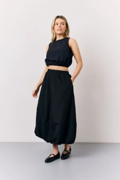 Black Balloon Co-Ord Crop Top