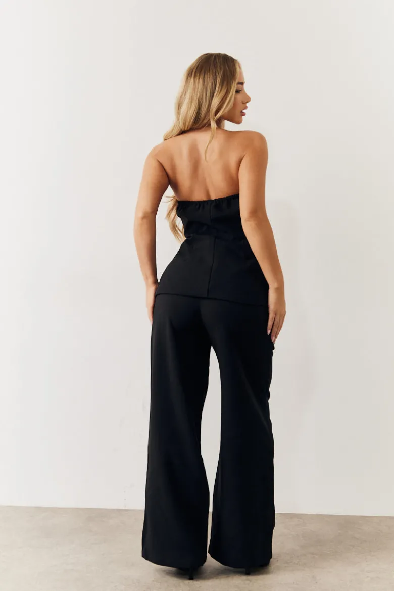 Black Bandeau Sweetheart Neckline Waistcoat