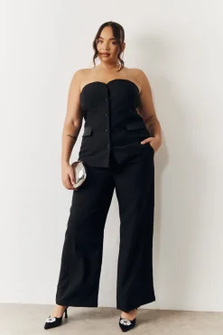 Black Bandeau Sweetheart Neckline Waistcoat
