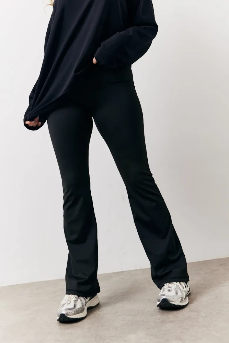 Black Flare Leg High Waisted Co-Ord Yoga Trousers