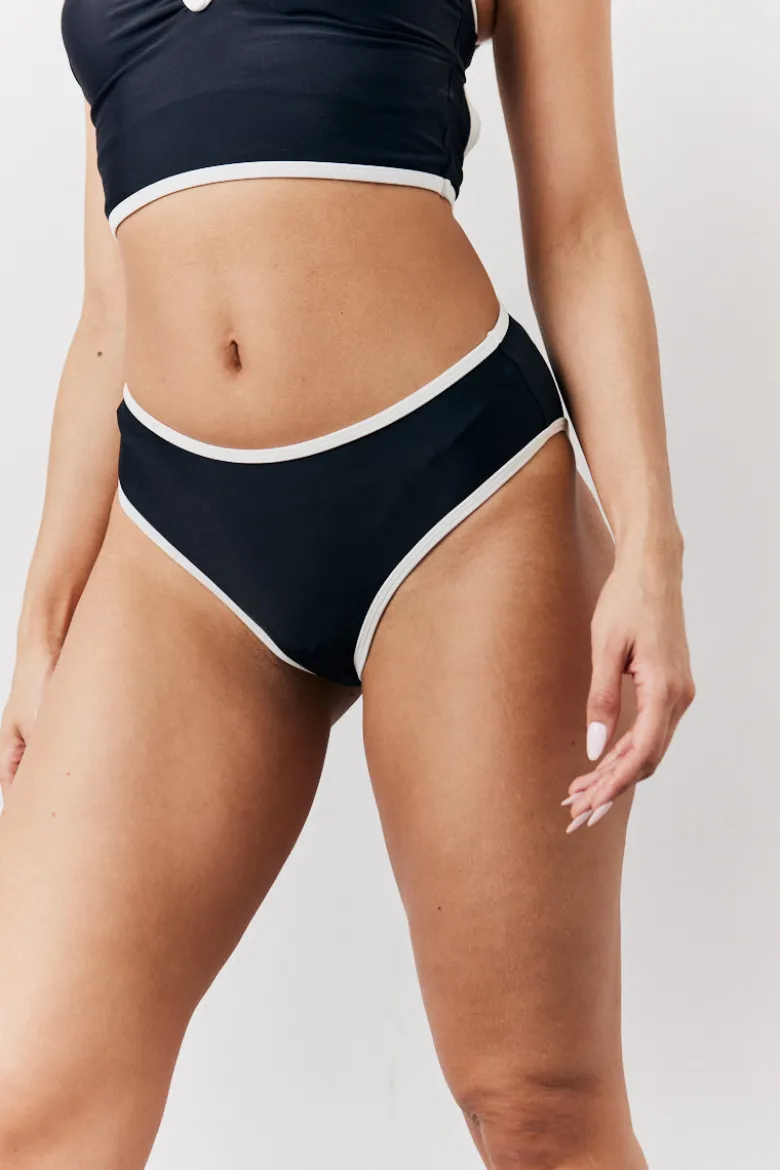 Black High Thigh Boomerang Bikini Bottoms