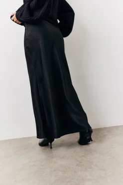 Black Jacquard Printed Slip Skirt