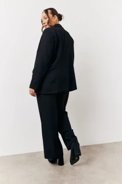 Black Relaxed Pocket Detail Blazer
