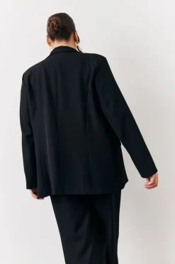 Black Relaxed Pocket Detail Blazer