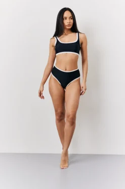 Black Scoop Neck Bikini Top