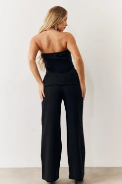Black Tailored Wide Leg Trouser