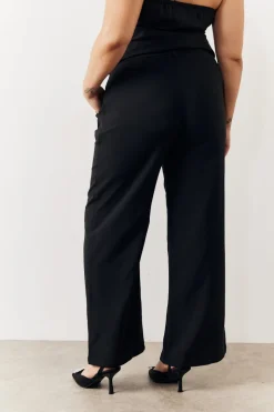Black Tailored Wide Leg Trouser