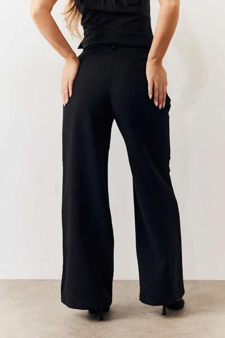 Black Tailored Wide Leg Trouser