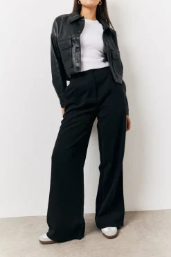 Black Tailored Wide Leg Trouser