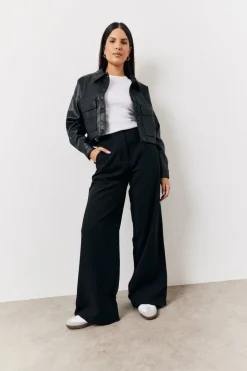 Black Tailored Wide Leg Trouser