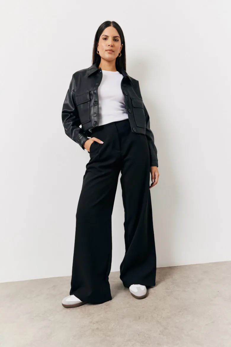 Black Tailored Wide Leg Trouser