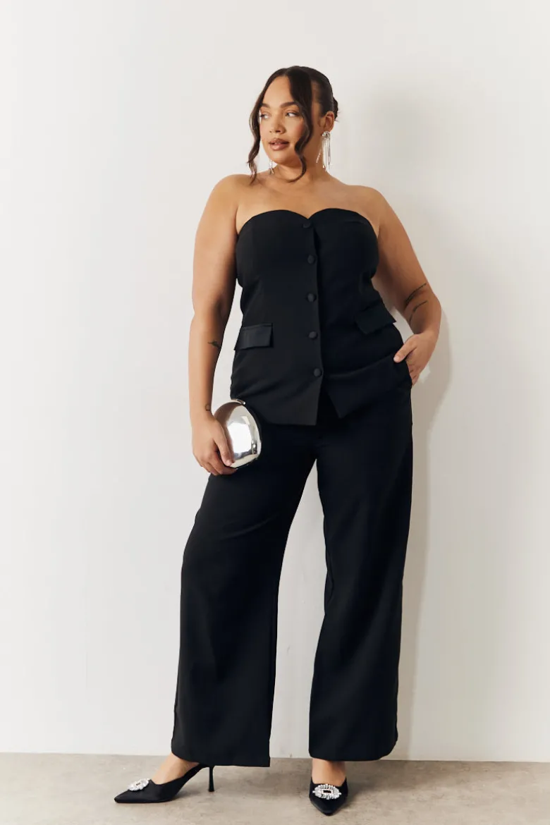 Black Tailored Wide Leg Trouser