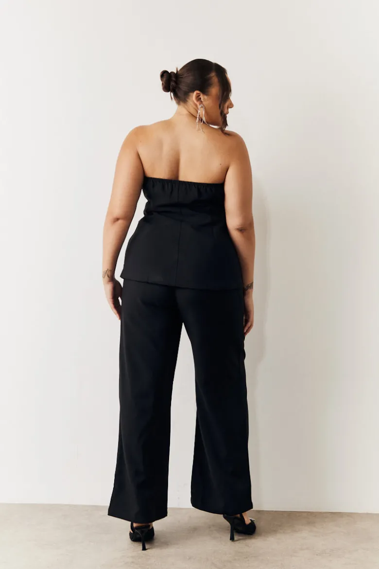 Black Tailored Wide Leg Trouser