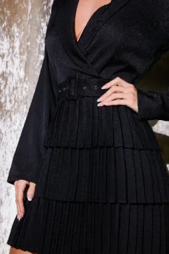 Blazer Dress With Pleated Skirt