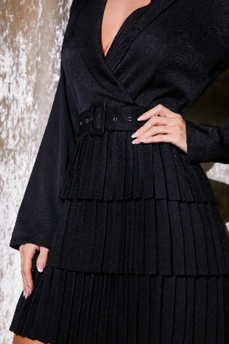Blazer Dress With Pleated Skirt