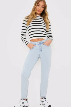 Bleach Wash Mom Jean
